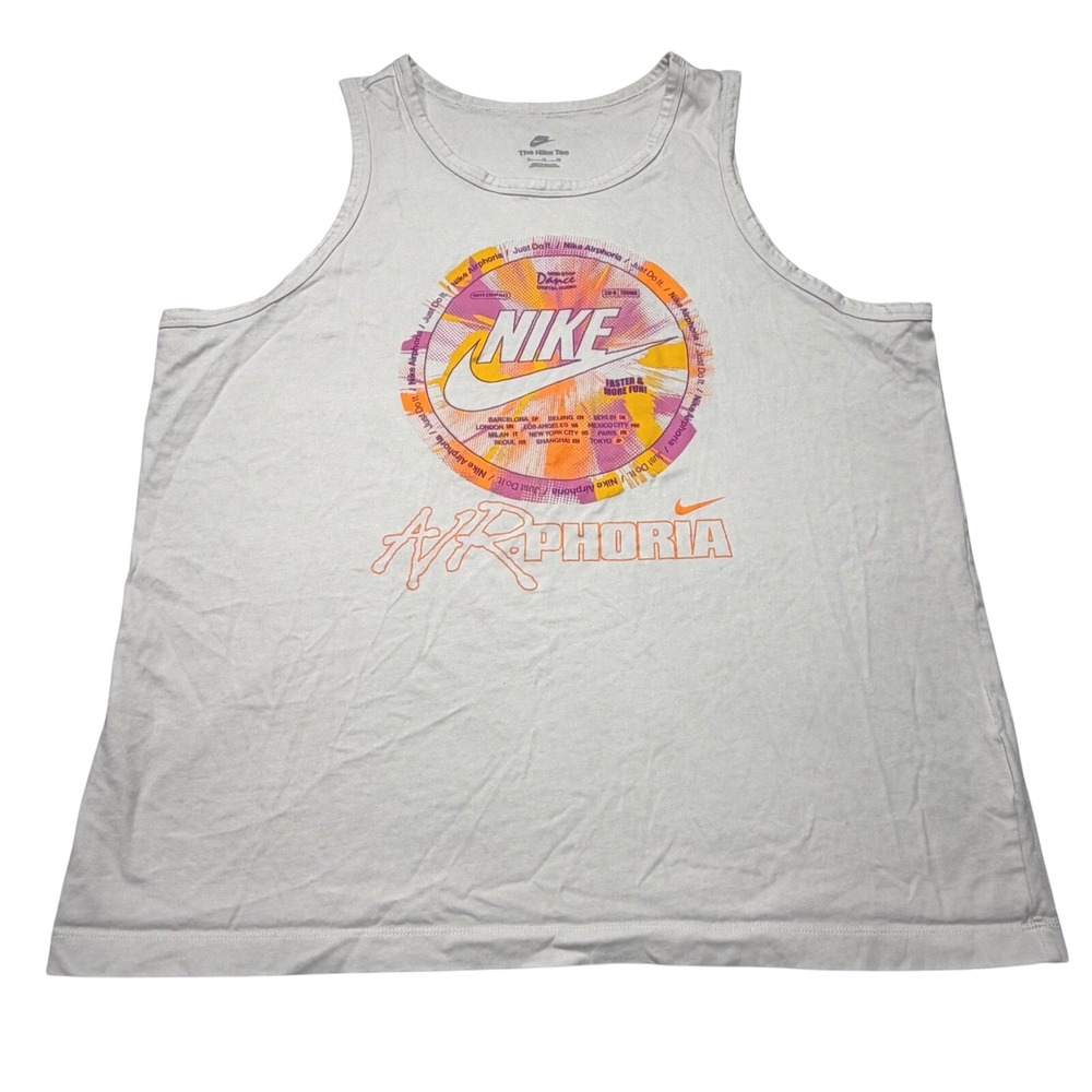 Nike Airphoria Mens XL Tank Top Graphic Sleeveless Tee Off White Streetwear